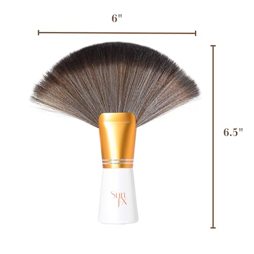 SunFX Finishing Powder Brush | Large Professional Fan Brush for Salon Use | Perfect For Spray Tan Powder | White - color: White