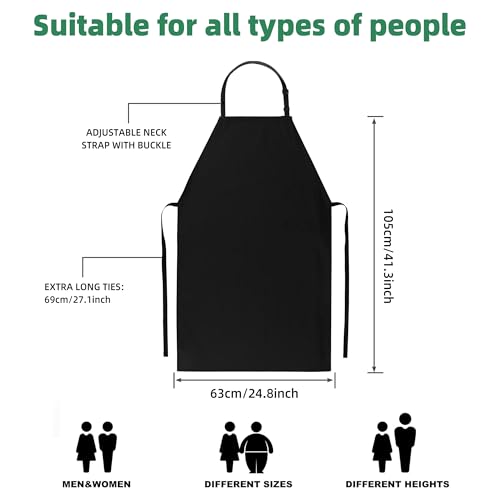 Heavy Duty Waterproof Apron - for Unisex Adult, Ultra Lightweight, Chemical Resistant Industrial Work Apron - color: Black-1pack
