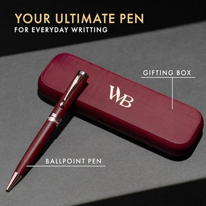 Wordsworth and Black Ballpoint Pen Set - Stunning Luxury Pen Bamboo Violetwood Gold Finish, Refillable, Best Ball Pen for Men & Women, Black Ink Refill, Elegant, Point Pen - color: Violet Wood