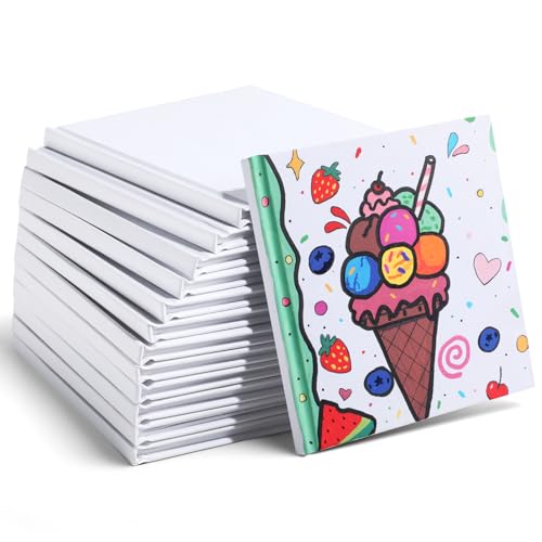 Hardcover Blank Book,100GSM White Blank Books for Kids to Write Stories,40 Pages 5x5 Inch Blank Page Journal Make Your Own Book Ideal for Teens Reading Writing Drawing Guestbook (12, White-5*5inch) - color: White-5*5inch