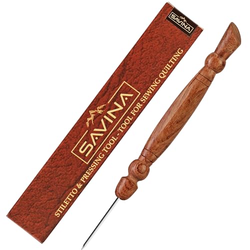 Savina Stiletto & Pressing Tool - Essential Quilting/Sewing Tool Stiletto, Presser - Precision Placement Tool for Getting Seams to Lay Correctly (1 Pieces) - color: 1 Pieces