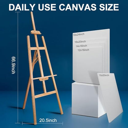 Large Canvases for Painting 20x20 Inch 2-Pack, 12.3 oz Triple Primed Acid-Free 100% Cotton Stretched Canvas, Blank Large Canvas for Oil Paint Acrylics Pouring & Wet Art Media - size: 20"x20"(2-Pack), style: Studio