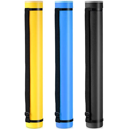 3 Pcs Extendable Poster Tubes Plastic Poster Document Storage Tube with Carrying Strap 24-40 Inch Expanding Blueprint Holder Telescoping Tube with Cap Waterproof Art Poster Tubes (Yellow, Blue, Black) - color: Yellow, Blue, Black