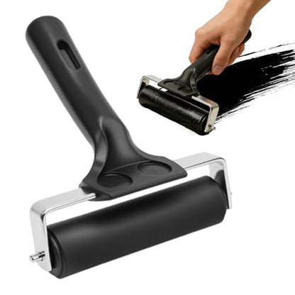 Printmaking Roller Professional Hard Black Rubber Brayer Tool Artists Print Press Block Printing Inking Craft Painting, Large - color: Large Black