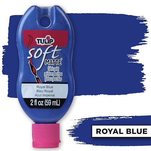 Tulip Soft Fabric Paint, Washable, Stays Soft and Flexible, Permanent Paint, for Light and Dark Fabrics, 2 fl oz, Royal Blue - color: Royal Blue