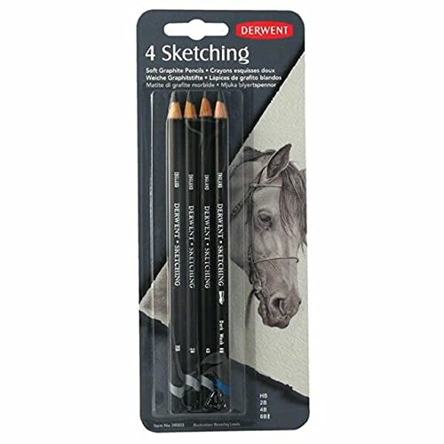 Derwent Sketching Pencils, 4mm Core, Pack, 4 Count (39003) - size: 4 Count (Pack of 1)