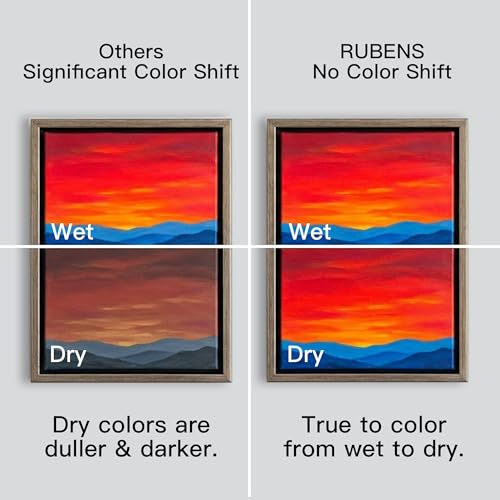 rubens Acrylic Paint Set - 12 Colors (20ml/0.68oz Tubes) Professional Grade Acrylics, High Pigment & Heavy Body for Canvas, Wood, Rock & Crafts, Art Supplies for Adults，Artists,Adults Beginner