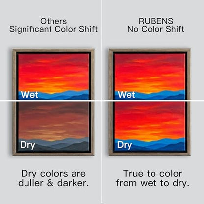 rubens Acrylic Paint Set - 12 Colors (20ml/0.68oz Tubes) Professional Grade Acrylics, High Pigment & Heavy Body for Canvas, Wood, Rock & Crafts, Art Supplies for Adults，Artists,Adults Beginner