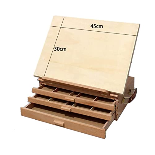 Portable Desktop Easel Art Supplies Painting Storage Box Multifunction Adjustable Wooden Tabletop Easel