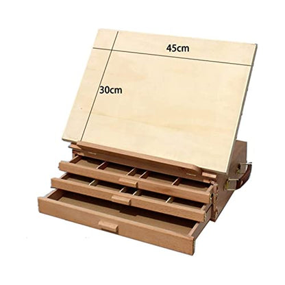 Portable Desktop Easel Art Supplies Painting Storage Box Multifunction Adjustable Wooden Tabletop Easel