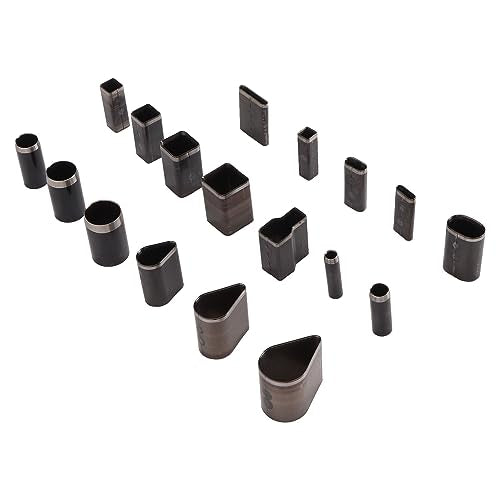 Generic 18Pcs Leather Cutter Punch, High Carbon Steel Assorted Shape Hollow Punch Cutter, Fabric Leather Clay DIY Tool with Transparent Storage Box