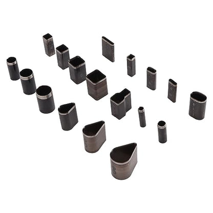 Generic 18Pcs Leather Cutter Punch, High Carbon Steel Assorted Shape Hollow Punch Cutter, Fabric Leather Clay DIY Tool with Transparent Storage Box