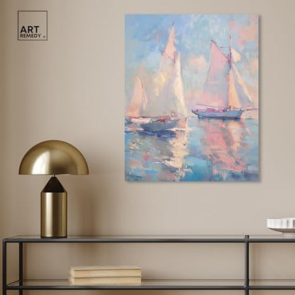Art Remedy Set Sail Gallery Wrapped Sailing 1 Piece Canvas Wall Art, 20" x 24", Gallery Wrapped - color: Gallery Wrapped, size: 24"L x 20"W