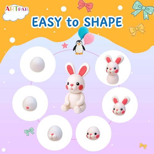 ARTPAR Air Drying Clay Kids 102 Colors, Modeling Magic Clay Kit with Sculpting Tools,Soft and Non-Sticky,Classroom Activities & Art and Crafts Creative Play Gifts for Boys & Girls Age 3-12 - color: 102 Colors