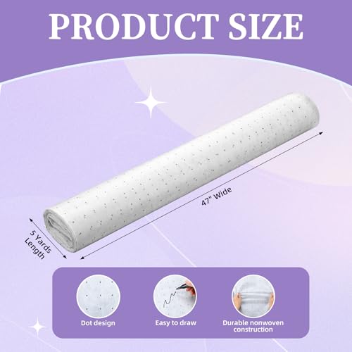 Tosstuki 47 Inches X 5 Yards Non Woven Precut Pattern Drafting Paper for Sewing Copying Altering Designing Embroidery Marking Tracing Paper for Sewing Patterns Dressmaking(Number Styles) - size: 47 Inches X 5 Yards, style: Number Styles