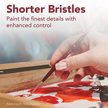 Princeton Velvetouch Artiste, Mixed-Media Brush for Acrylic, Watercolor & Oil, Series 3900 Long Handle Fan 4 (PB3900FN4)