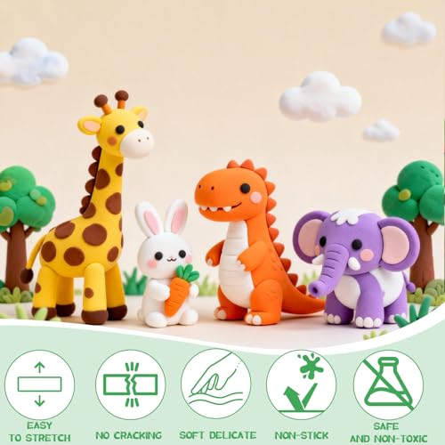 Air Dry Clay - 36 Colors Modeling Clay for Kids, Boys and Girls, Air Dry Clay Bulk Kit for Adults with 3 Sculpting Tools and Instructions, Safe, Non-Toxic, DIY Model Magic Clay Gifts Kids Toys - color: 36 Pack