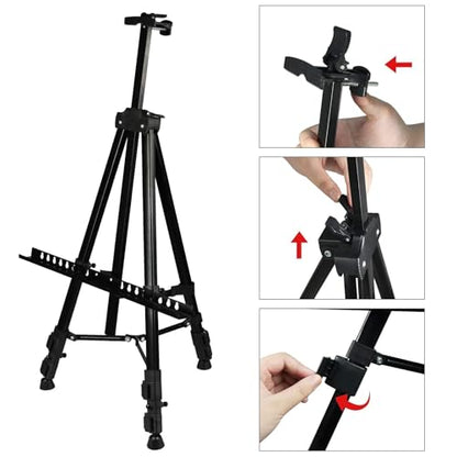 RRFTOK Art Painting Display Easel Stand, 72Inches Metal Portable Adjustable Easels for Painting Canvases Height from 22-72”for Table-Top/Floor Paint and Displaying,Black 2-Pack. - style: 72BL 2-pack