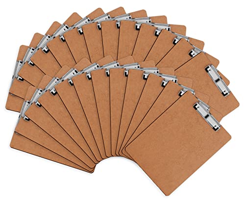 Clipboards, HERKKA 25 Pack Hardboard Office Clipboards Low Profile Clip Standard A4 Letter Size, ECO Friendly - style: 25pack