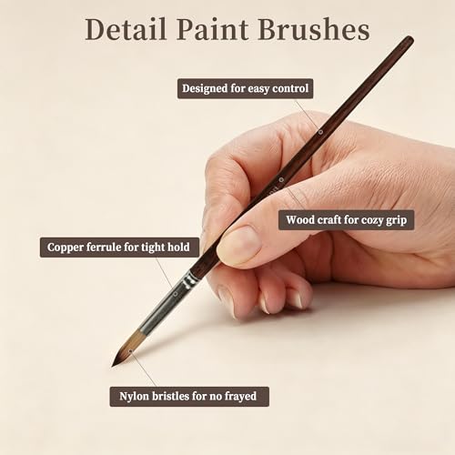 26pcs Paint Brush Set, Acrylic Paint Brushes, Paint Brushes with Filbert, Flat, Angle, Fan, Round, Acrylic Brush for Watercolor, Acrylic Canvas Paintings, Face Painting, Body Painting - size: 26pcs