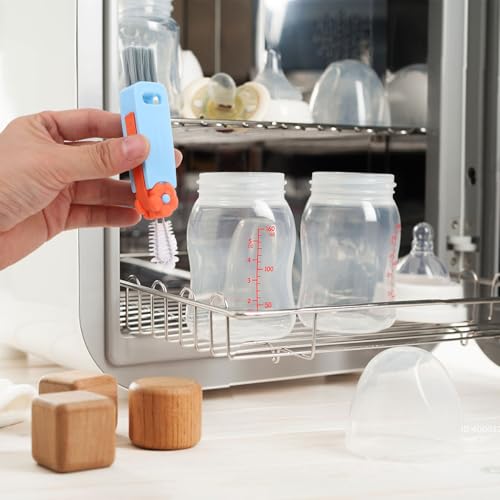 5pcs Water Bottle Lid Cleaner Brush Set with Flower Design, Bendable Mini Cup Lid Gap Scrubber for Kitchen and Home Crevice Cleaning