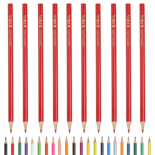 PATIKIL Colored Pencils, Red Color Drawing Pencils with Oil-Based Cores Art Scrapbook Supplies for Adult Coloring Books Artists Beginners Drawing Sketching, 10 Pcs - color: Red