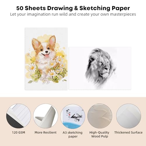 A2 Wooden Tabletop Easel for Painting, 25.6" x 18.9" | Adjustable 5-Position Table Top Easel for Painting, Desktop Artist Painting Easel with A3 Sketch Paper for Adults, Students - size: A2(25.6"x18.9")
