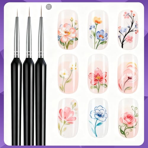 Artdone Nail Dotting Tools Art Brushes Kit With Nail Stand Gel Polish | Design Pen For Nail Drawing And Nail Paint Small Detail supplies - color: Nail dotting tool brushes and stands kit