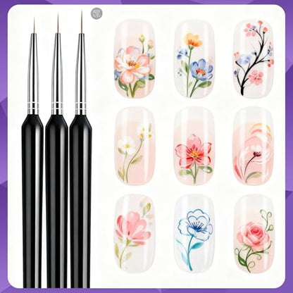 Artdone Nail Dotting Tools Art Brushes Kit With Nail Stand Gel Polish | Design Pen For Nail Drawing And Nail Paint Small Detail supplies - color: Nail dotting tool brushes and stands kit