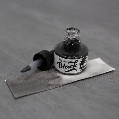 Higgins Black Pigmented Drawing Ink - for Artists and Students - 1 oz. Glass Bottle (HIG44021) - color: Black