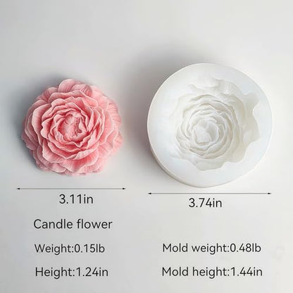 2PCS Peony Rose Flower Candle Molds Silicone for Candle Soap Resin Clay Making Kit