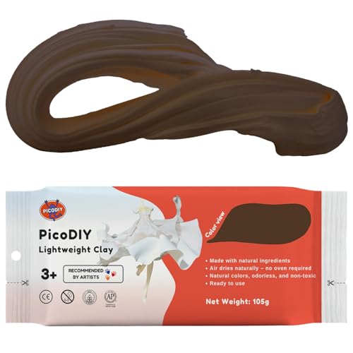 Lightweight Clay - Air Dry Clay, Ultra Light & Soft, Safe & Non-Toxic, Moldable & Flexible, DIY Modeling Clay for Anime Figures, Sculpting, Molding, Creative Art Crafts - color: Brown