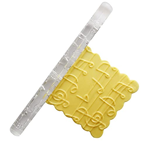 Rengue Acrylic Rolling Pin with 28 Patterns, Compliant Material, Comfortable Grip, 16 X 1 Cm, Lightweight for Dough and Pastry Acrylic Rolling Pin with 28 Patterns, Nan Kitchen (#2) - size: 51015 notes
