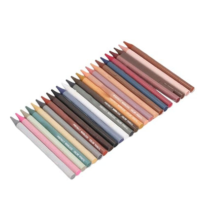 GLOGLOW Painting Tools Vibrant Oil Based Pigment Drawing Pencils Smooth Layering Blending Art Tool with Portable Woodless Design, for Sketching Coloring School Projects 24 Color Pencils