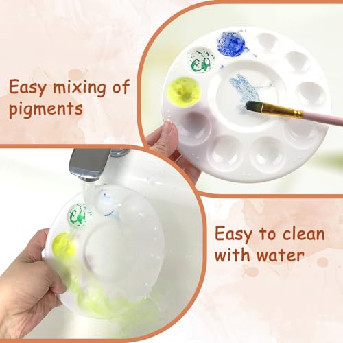 20 Pack Paint Tray Palettes for Kids, Plastic White Palettes for Students, Paint Holder, Paint Supplies