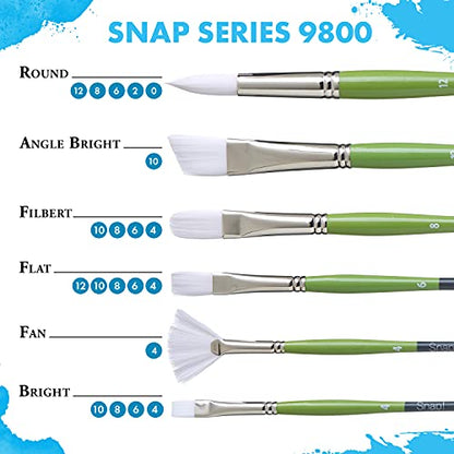 Princeton Snap! PAB96522 9650SET-2 Snap Brush, Round 6 4 Stroke 34", Multicolor