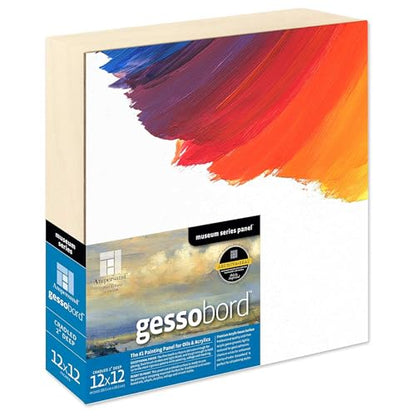Ampersand Art Supply Museum Series Gessobord | 9x12 | 2" Cradled Profile | Gesso Wood Painting Panel for Oil and Acrylic Paint & Mixed Media | Canvas Panel Alternative in Professional Art Supplies - size: 9" x 12", style: 2 Inch Cradle