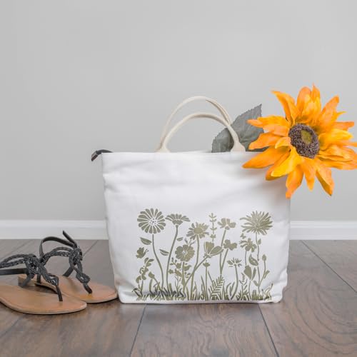 DLY LIFESTYLE Large Wildflower Stencil for Painting (15x12 Inches) - Stencils for Crafts Reusable for Canvas, Fences, Fabric, Furniture - DIY Wall Stencils for Painting Large Pattern - style: Wildflower 12x15 Inch