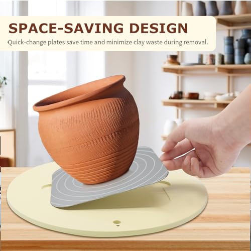 VFIUME 12" PVC Plastic Pottery Wheel Bat System with 6 Replaceable 1.5mm Aluminum Alloy Plates, 2 Sets Fixing Screws & Anti-Vibration Pads for Ceramic Artists, Potters, Clay Throwing