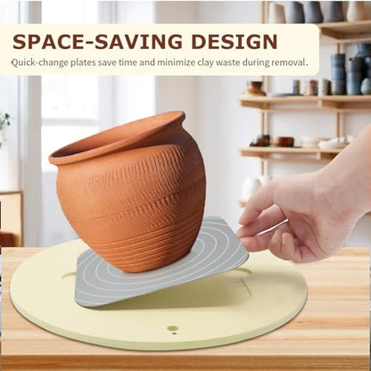 VFIUME 12" PVC Plastic Pottery Wheel Bat System with 6 Replaceable 1.5mm Aluminum Alloy Plates, 2 Sets Fixing Screws & Anti-Vibration Pads for Ceramic Artists, Potters, Clay Throwing