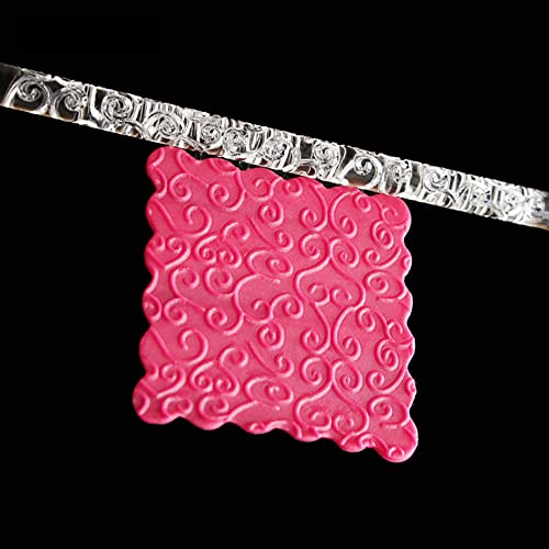 Acrylic Rolling Pin with 28 Patterns, Lightweight 6.3x0.4 Inch Textured Design for Cookie Dough and Pastry (#18) - size: 52008 flower vine