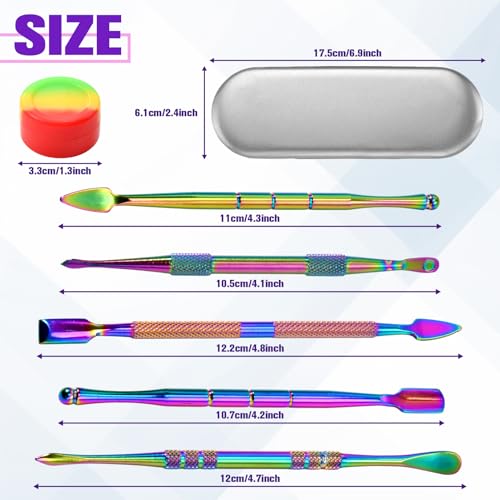 LEONTOOL Wax Carving Tool Set 6 Pcs Double-Headed Sculpting Clay Tools with 5 ml Silicone Container and Portable Metal Case, Stainless Steel Wax Sculpting Tool Spoon for Wood, Clay, Pottery