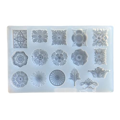 Crystal Epoxy Embossed Flower Pattern Mold Plaster Mold Decoration Silicone Pendant for Craft Silicone Pendant for Resin Casting