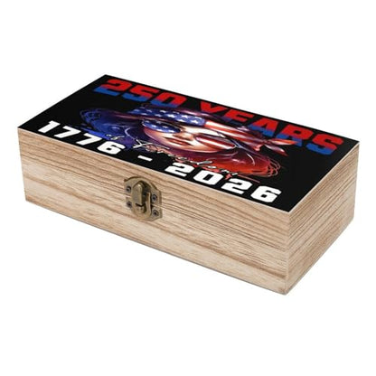 250 Years of America Jewelry Box Wooden Rustic Multi-Purpose Organizer with Front Clasp for Jewelry, Crafts, Accessories & Small Items - color: style-5