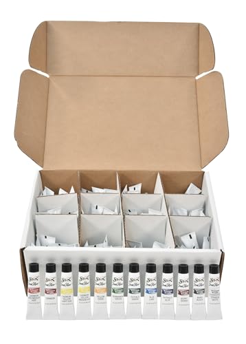 Sax Premium Acrylic Paint for School and Arts and Crafts Use, Assorted Colors, 0.34 Ounce Tubes, Bulk Set of 144
