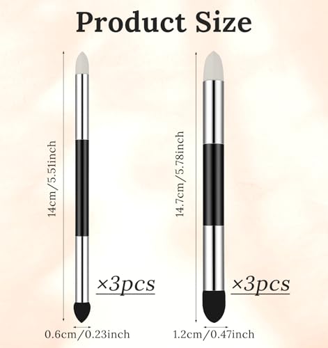 6 Pcs Oil Pastel Blending Tools, Reusable Washable Blending Stumps for Drawing Dual Tip Artist Sponge Pen Set for Sketch Shading, Smudging & Highlighting (Black & White)