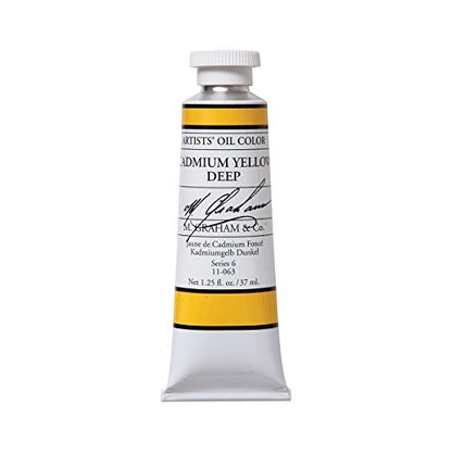 M. Graham Artist Oil Paint Cadmium Yellow Deep 1.25oz/37ml Tube - color: Yellow Deep, size: 1.25 Fl Oz (Pack of 1)