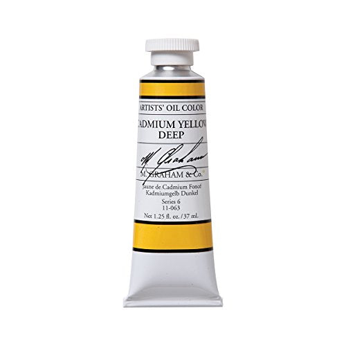 M. Graham Artist Oil Paint Cadmium Yellow Deep 1.25oz/37ml Tube - color: Yellow Deep, size: 1.25 Fl Oz (Pack of 1)
