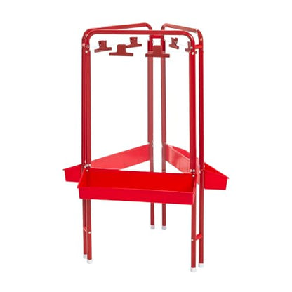 Colorations 3-Way Indoor/Outdoor Acrylic Panel Easel, Adjustable Art and Craft Painting Easel - style: 3-Station, Red