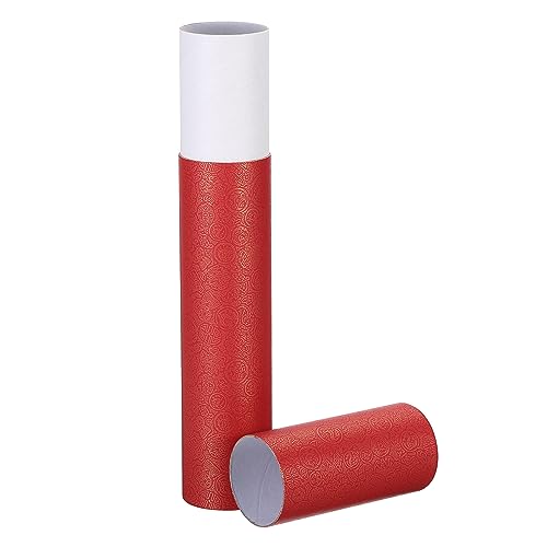 PATIKIL 2 Inch x 13 Inch Poster Tube, 1Pcs Photo Storage Tube Portable Shipping Mailing Tubes Calligraphy Painting Tubes Round Carrying Case for Storing Paper Art Map Documents, Red - size: 2 Inch x 13 Inch
